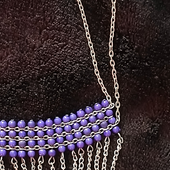 10$ Vintage Jewelry Silver Tone Multi Chain Fringe Choker Necklace Royal Accents - Picture 5 of 6